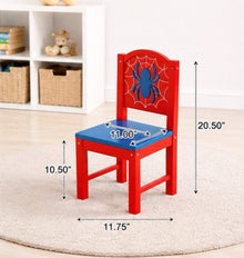 Spider Play Table & 4 Chairs Set - Wooden Toddler Activity Table